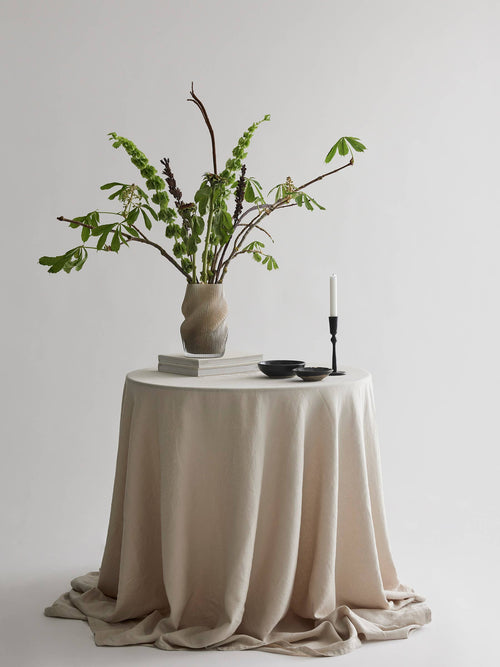 Furi vaas van taupekleurig glas